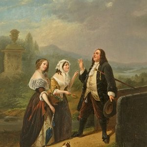 De Coene, Jean Henri (Belgique, 1798-1866), La marchande de fleurs, huile sur panneau — photo 1