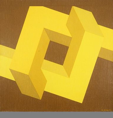 De Mey, Jos (België, 1928-2007), "Knoop", abstracte compositie, olie op doek, gedat. 1972