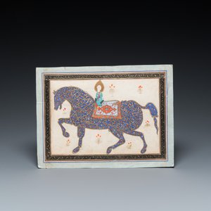 Deccan school miniature, India: 'The throne verse (Ayat-Al-Kursi) in the form of a calligraphic horse' — photo 2