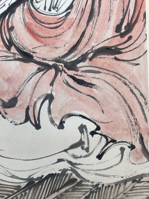 Deng Feng 鄧芬 (1894-1964): 'Monk', ink and colour on paper, dated 1943 — 照片 6