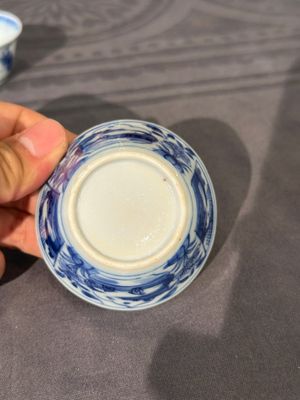 Dertien Chinese blauw-witte schotels en twaalf koppen met figuratief decor, Kangxi/Yongzheng — foto 6