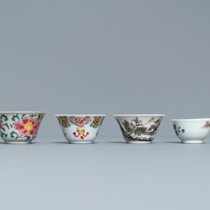 Dertien diverse Chinese schotels en negen koppen, Kangxi/Qianlong — foto 16
