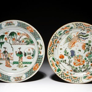 Deux assiettes en porcelaine de Chine famille verte, Kangxi — photo 1