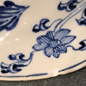 Deux assiettes polylobées en porcelaine de Chine bleu et blanc aux phénix et singes, Kangxi — photo 12