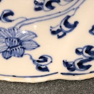 Deux assiettes polylobées en porcelaine de Chine bleu et blanc aux phénix et singes, Kangxi — photo 13