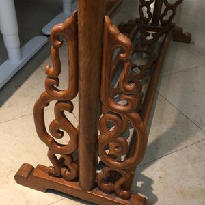 Deux barres portantes en bois sculpté, Chine, 20ème — photo 19