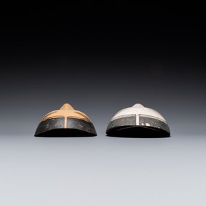 Deux beaux masques en bois peint représentant le 'Waka Onna' et 'Manbi' pour le drame musical 'Nô', Japon, 19ème — photo 6