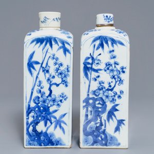 Deux boîtes à thé couvertes en porcelaine de Chine bleu et blanc, Kangxi — photo 4