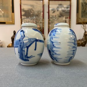 Deux boîtes à thé couvertes en porcelaine de Chine en bleu et blanc, Kangxi — photo 12