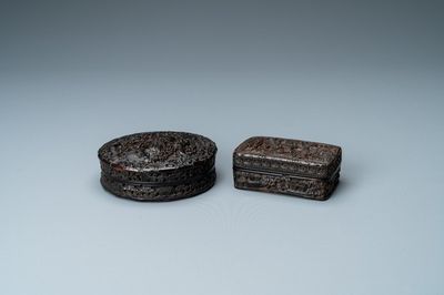 Deux boîtes couvertes en écaille de tortue, Canton, Chine, 19ème