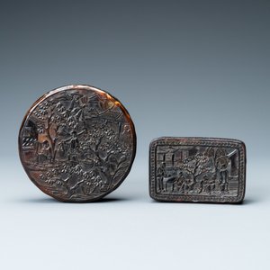 Deux boîtes couvertes en écaille de tortue, Canton, Chine, 19ème — photo 5