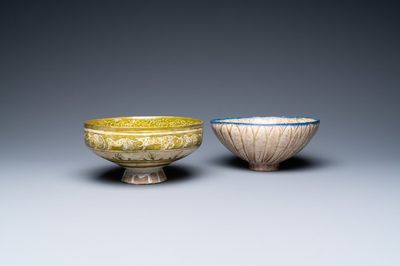 Deux bols aux reflets métalliques en céramique seljoukide et kashan, Iran, 13/14ème