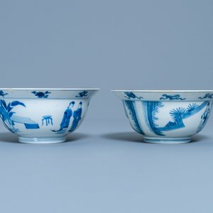 Deux bols de type klapmuts en porcelaine de Chine en bleu et blanc, Kangxi — photo 5
