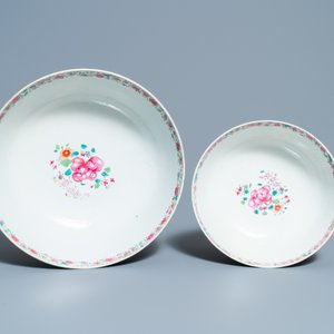 Deux bols en porcelaine de Chine famille rose à décor mandarin, Qianlong — photo 6
