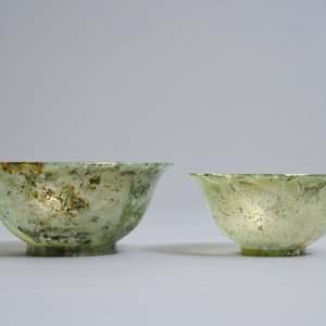 Deux bols et deux vases couverts en jade et améthyste, 20ème — photo 10