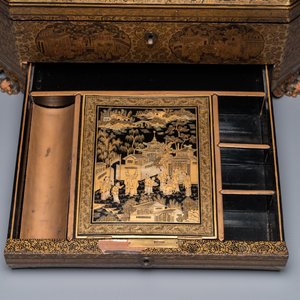 Deux bols et un vase en porcelaine de Chine famille rose de Canton et une boîte en laque, Qianlong et postérieur — photo 17