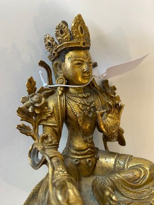 Deux bouddhas en bronze doré et un en fer de fonte, Tibet, 19/20ème — photo 12