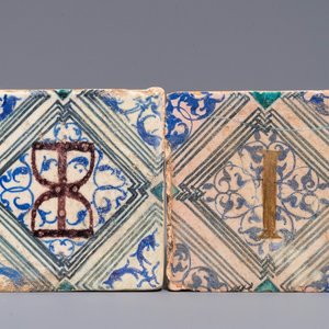 Deux carreaux du pavement du Château d’Oiron, France, 1545-1550 — photo 1
