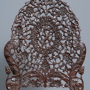Deux chaises en bois sculpté et ajouré, Inde ou Ceylan britannique, 18/19ème — photo 11