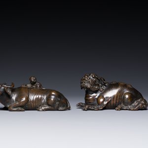 Deux compte-gouttes en bronze, Chine, Ming/Qing — photo 2