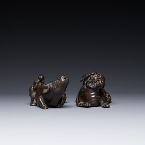 Deux compte-gouttes en bronze, Chine, Ming/Qing — photo 5