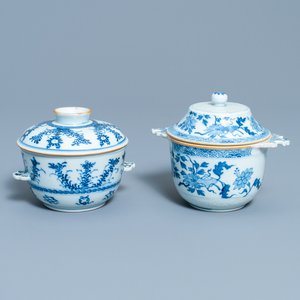 Deux écuelles couvertes en porcelaine de Chine en bleu et blanc, Kangxi — photo 1