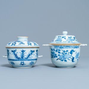 Deux écuelles couvertes en porcelaine de Chine en bleu et blanc, Kangxi — photo 2