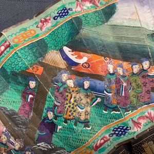 Deux éventails en laque et papier peint dans leur boîtes d'origine, Canton, Chine, 19ème — photo 18