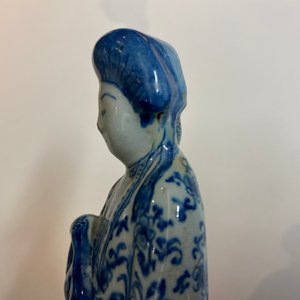 Deux figures de chinois en faïence de Delft en bleu et blanc, 1er quart du 18ème — photo 14