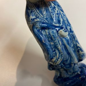 Deux figures de chinois en faïence de Delft en bleu et blanc, 1er quart du 18ème — photo 17