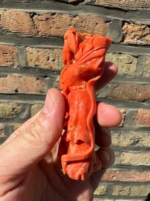 Deux figures de déesses en corail rouge, Chine, 19/20ème — photo 13