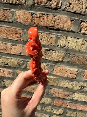 Deux figures de déesses en corail rouge, Chine, 19/20ème — photo 9