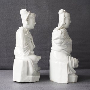 Deux figures de Guandi et Zhenwu en porcelaine blanc de Chine de Dehua, 18/19ème — photo 22