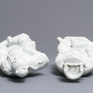 Deux figures de Guandi et Zhenwu en porcelaine blanc de Chine de Dehua, 18/19ème — photo 7
