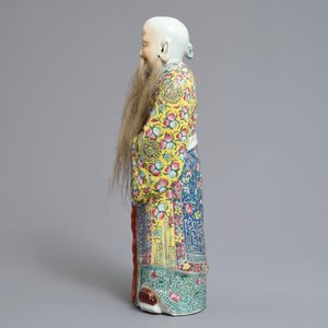 Deux figures de Li Tieguai et de Shoulao en porcelaine de Chine famille rose, 19/20ème — photo 11