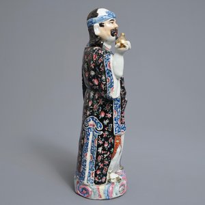 Deux figures de Li Tieguai et de Shoulao en porcelaine de Chine famille rose, 19/20ème — photo 3
