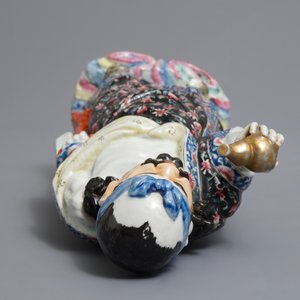 Deux figures de Li Tieguai et de Shoulao en porcelaine de Chine famille rose, 19/20ème — photo 7