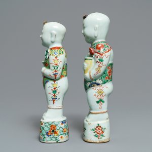 Deux figures des frères Hoho en porcelaine de Chine famille verte, Kangxi — photo 3