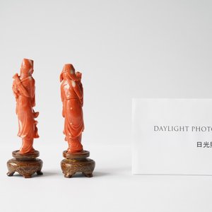 Deux figures d'immortels en corail rouge, Chine, 19/20ème — photo 10