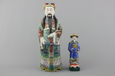 Deux figures d'Immortels en porcelaine de Chine, 19e-20e