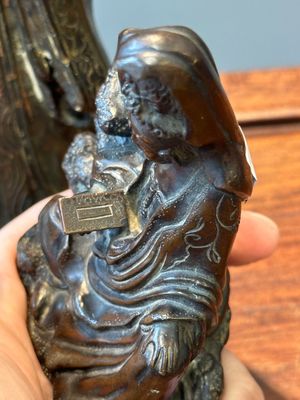 Deux figures en bronze de Wenchang et Guanyin, Chine, Ming — photo 13