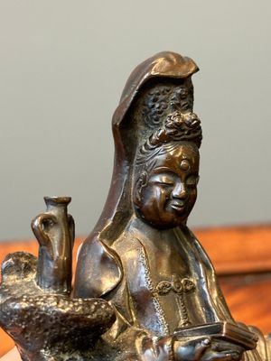 Deux figures en bronze de Wenchang et Guanyin, Chine, Ming — photo 17