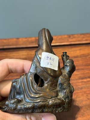 Deux figures en bronze de Wenchang et Guanyin, Chine, Ming — photo 18