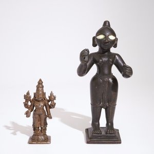 Deux figures en bronze, Inde ou Népal, 18/19ème — photo 2