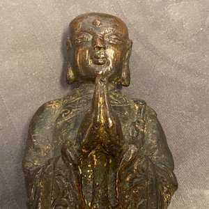 Deux figures en bronze laqué et doré, Chine, Ming — photo 11
