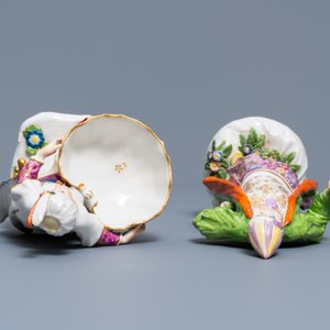 Deux figures orientalistes en porcelaine polychrome, Meissen et Samson, 18/19ème — photo 7