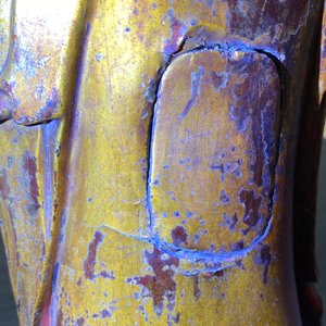 Deux grandes figures de Guanyin en bois doré et laqué, Chine, 18/19ème — photo 41