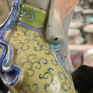Deux grandes figures des Trois Dieux du Bonheur en porcelaine de Chine famille rose, 19ème — photo 29