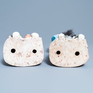 Deux grandes figures des Trois Dieux du Bonheur en porcelaine de Chine famille rose, 19ème — photo 7
