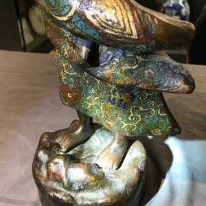 Deux grandes figures d'un immortel et d'un Arhat en bronze, Chine et Japon, 18/19ème — photo 28